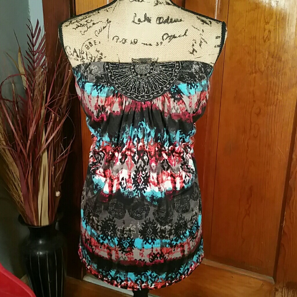 Maurices Sleeveless Aztec Blouse